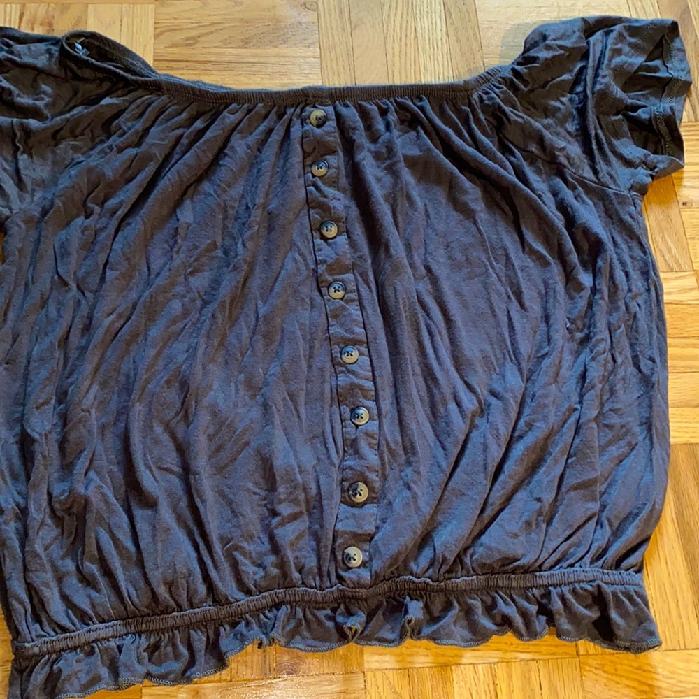 Dark green T-shirt.